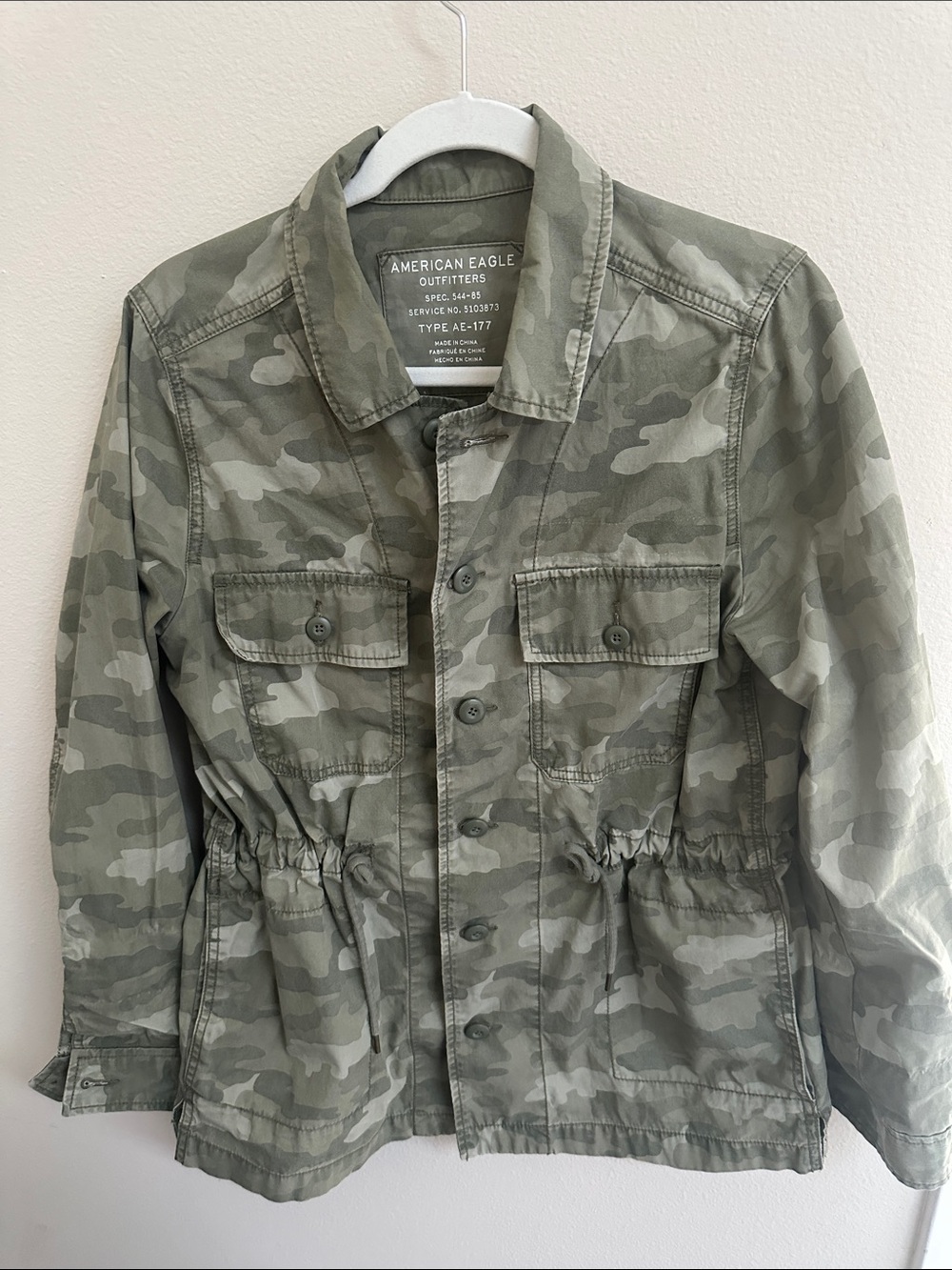 American Eagle Women’s Camo Field Jacket Size M 100% Cotton Utility